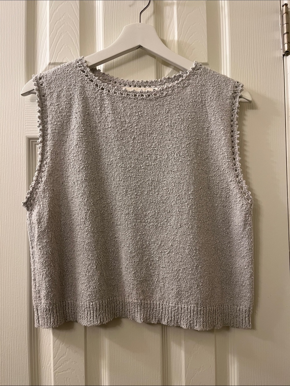 Micaela Greg Boucle Tank (Cloud) Sleeveless Textured Knit Vest - Light Blue - L